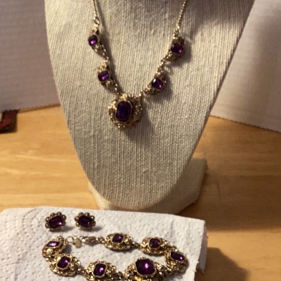 Vintage, jewelry set , emerald cut . - Picture 3 of 3